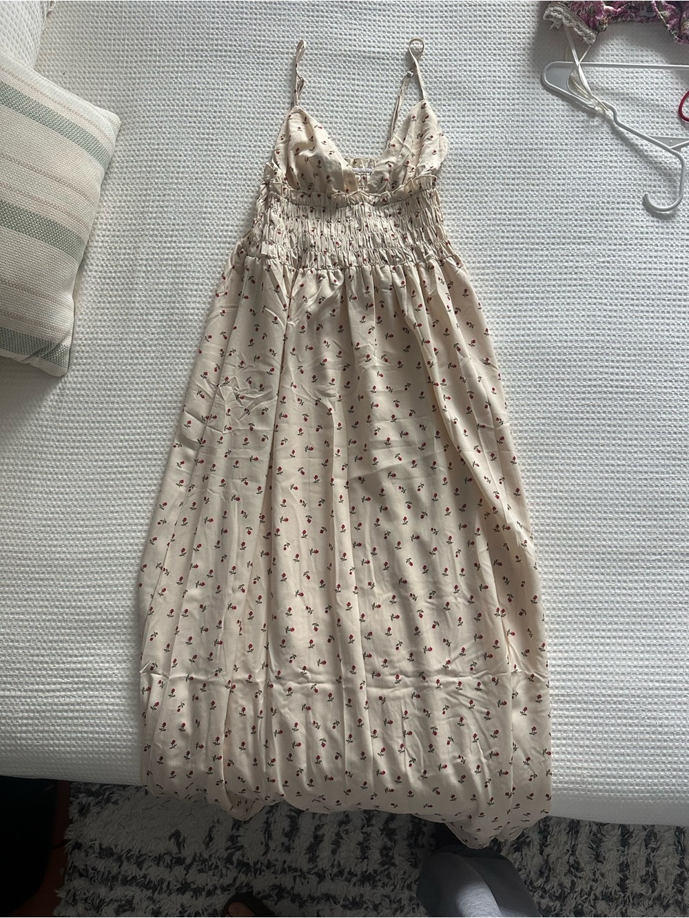 Princess Polly Cream Slip Dress with Pink Floral Print